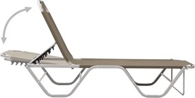 vidaXL Ξαπλώστρα Taupe από Αλουμίνιο και Textilene