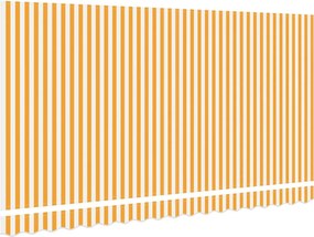 vidaXL Ύφασμα αντικατάστασης τέντας Κίτρινο και Λευκό 4 x 2 m