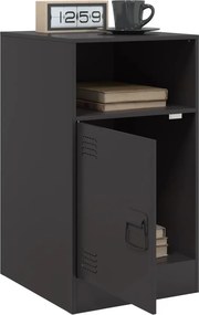 vidaXL Κομοδίνο Μαύρο 34,5x39x62 εκ. από Χάλυβα