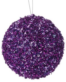 Χριστουγεννιάτικη Μπάλα Polyfoam Μωβ Glitter 8εκ. iliadis 83502