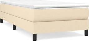 vidaXL Κρεβάτι Boxspring με Στρώμα Κρεμ 90x200 εκ.Υφασμάτινο