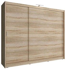 Ντουλάπα Τρίφυλλη Συρόμενη 24114-WK1s-250 250x214x62cm Natural Τρίφυλλη Particle Board