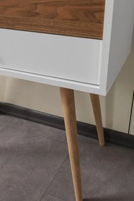 Συρταριέρα Λευκό / Καρυδί RUISE 80x36x50