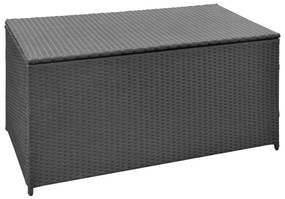Κουτί Αποθήκευσης Κήπου Μαύρο 120x50x60 εκ. από Συνθετικό Ρατάν - Μαύρο