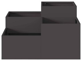 vidaXL Γλάστρα Κήπου Μαύρο 80 x 80 x 48 εκ. Ατσάλι