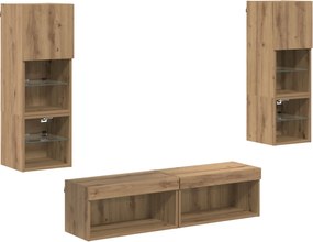 vidaXL Μονάδα Τοίχου Τηλεόρασης 6 pcs Artisan Oak Επεξεργασμένο ξύλο