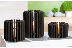 Κηροπήγιο ArteLibre Φυσικό/Διάφανο Ξύλο/Γυαλί 25cm-05160628