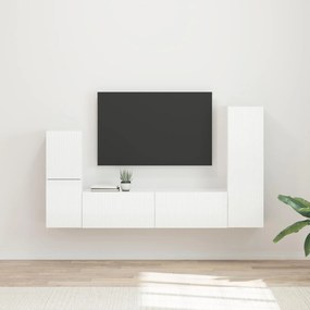 vidaXL Σετ επίπλου τηλεόρασης 4 pcs Υψηλής γυαλάδας λευκό