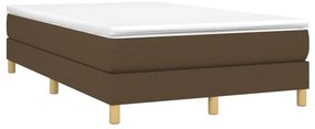 vidaXL Κρεβάτι Boxspring με Στρώμα Σκούρο Καφέ 120x200 εκ. Υφασμάτινο