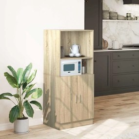 vidaXL Στήλη Κουζίνας Sonoma Δρυς 57x41,5x131,5 εκ. Επεξεργασμένο Ξύλο
