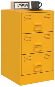 vidaXL Κομοδίνα 2 τεμ. Μουσταρδί 34,5x39x62 εκ. από Χάλυβα