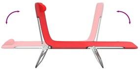 vidaXL Ξαπλώστρες Πτυσσόμενες 2 τεμ. Κόκκινες από Textilene &amp; Ατσάλι