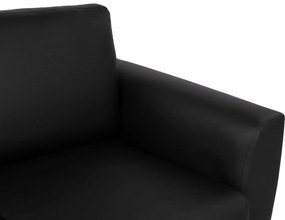 Καναπές Τριθέσιος KENZIE με PU Μαύρο 190x81x81 εκ. 190x81x81 εκ.