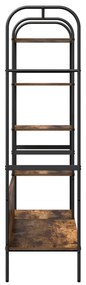 vidaXL Ράφι Ρούχων με ράφια Καπνιστή Δρυς 120x44x160 εκ. Μηχανικά Επεξεργασμένο Ξύλο