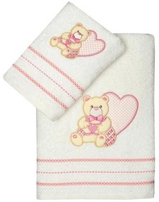 Σετ πετσέτες κεντητές Heart 01 Pink