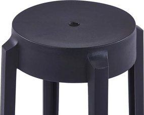 vidaXL Σκαμπό Στοιβαζόμενα 4 τεμ. Μαύρα Πλαστικά