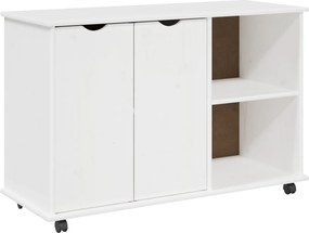 vidaXL Κινητό Ντουλάπι Λευκό 100 x 39 x 65,5 εκ Στερεό ξύλο πεύκου