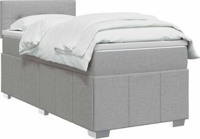 vidaXL Κρεβάτι box spring με στρώμα Ανοιχτό γκρι 80 x 200 cm Ύφασμα