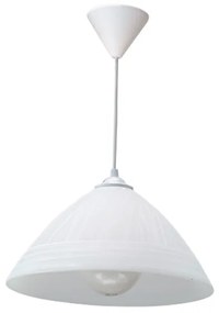 InLight Κρεμαστό φωτιστικό από λευκό γυαλί 1XE27 D:30cm 4409-Β-Λευκό