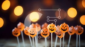 Intra Συλλεκτικό Ξύλινο Παζλ Plywood 4mm - Γλειφιτζούρια κολοκύθας σε ξυλάκια με θέμα το Halloween Σε Ξύλινο Κουτί - Διαστάσεις Puzzle: 10x10 cm – 25 κομμάτια