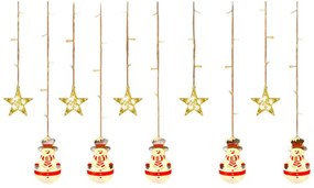 Χριστουγεννιάτικα Διακοσμητικά Λαμπάκια με 100 LED Κουρτίνα Χιονάνθρωπος