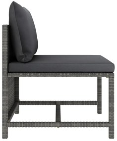 vidaXL Σαλόνι Κήπου Σετ 12 Τεμαχίων Γκρι Συνθετικό Ρατάν με Μαξιλάρια