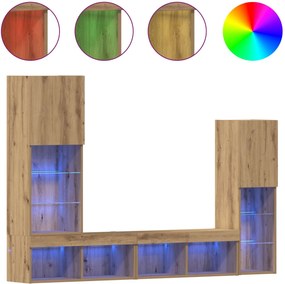 vidaXL Ντουλάπι TV 4 pcs artisan δρυς Επεξεργασμένο ξύλο