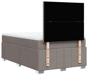 Κρεβάτι Boxspring με Στρώμα Taupe 120x200 εκ. Υφασμάτινο - Μπεζ-Γκρι