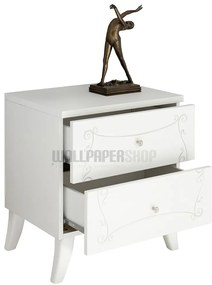 Κομοδίνο Λευκή Λάκα 50x40x40