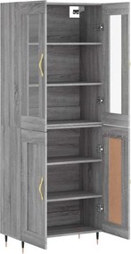 vidaXL Ντουλάπι Γκρι Sonoma 69,5 x 34 x 180 εκ. Επεξεργασμένο Ξύλο