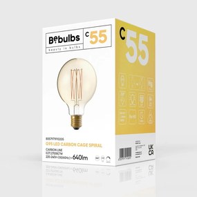 LED Λαμπτήρας C55 Γλόμπος G95 Μελί Νήμα Cage 7W E27 Dimmable 2700K