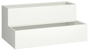 vidaXL Γλάστρα Κήπου 2 επιπέδων 100x60x45 εκ Λευκό Ατσάλι