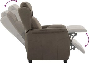 vidaXL Ανακλινόμενη πολυθρόνα Taupe 66.5 x 94 x 101.5 εκ Πολυεστέρας