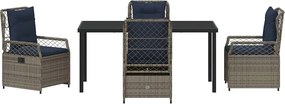 vidaXL Σέτ φαγητού για κήπο 5 pcs Γκρι συνθετικό ρατάν