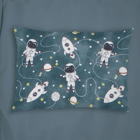 Μαξιλαροθήκη Παιδική Galaxy Travel 91 Petrol DimCol 50Χ70 100% Cotton Flannel