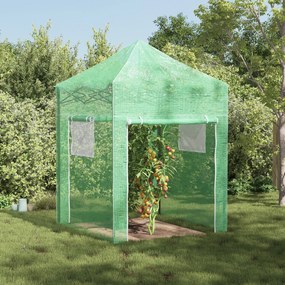 vidaXL Θερμοκήπιο με στέγη Πράσινο 200 x 200 x 300 εκ Ατσάλι