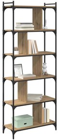vidaXL Βιβλιοθήκη artisan δρυς 76 x 32 x 192 εκ. Επεξεργασμένο ξύλο