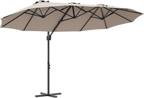 vidaXL Ομπρέλα ηλίου Taupe 372 x 198 x 243 εκ