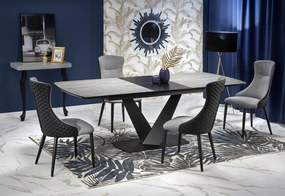 VINSTON extension table, color: top - dark grey / black, legs - black DIOMMI V-CH-VINSTON-ST