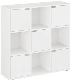 Βιβλιοθήκη Bookel pakoworld σε λευκή απόχρωση 88.5x27.5x89.3εκ