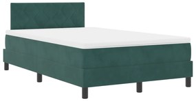vidaXL Κρεβάτι Box Spring  με στρώμα σκοτεινού πράσινου χρώματος 120x200 εκ. Βελούδο