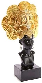 Διακοσμητική Προτομή Αφρικάνα 014.TJBH141 26cm Black-Gold Polyresin