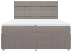 vidaXL Κρεβάτι Boxspring με Στρώμα Taupe 200x200 εκ. Υφασμάτινο