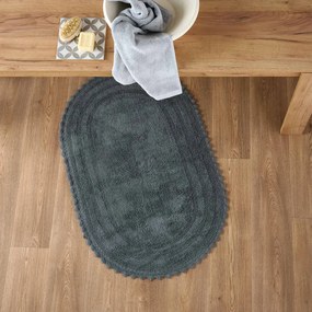 Πατάκι Μπάνιου Οβάλ (70x110) Kentia Loft Mack 24 Dark Grey