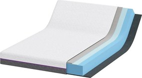 vidaXL Στρώμα Αφρού Μνήμης Μέτριο 140 x 190 cm Λευκό και Γκρι