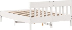 vidaXL Σκελετός Κρεβ. Χωρίς Στρώμα Λευκό 140x190 εκ Μασίφ Πεύκο