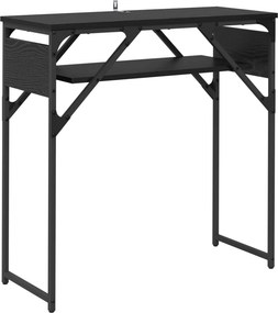 vidaXL ΤραπέζιΚονσόλας Μαύρη Οξυά 75x30x75εκ. Επεξεργασμένο ξύλο