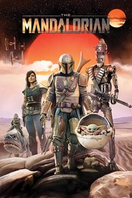 Αφίσα Star Wars - The Mandalorian - Group, (61 x 91.5 cm)