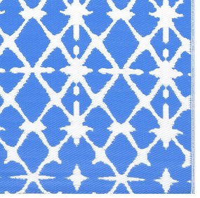 χαλί εξωτερικού χώρου ARAKIL μπλε και λευκό 190x290 cm PP - Μπλε