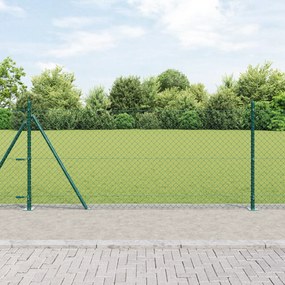 vidaXL Χάλκινη περίφραξη με 13 πλαϊνές βάσεις 0.8x25 m Γαλβανισμένο χάλυβα